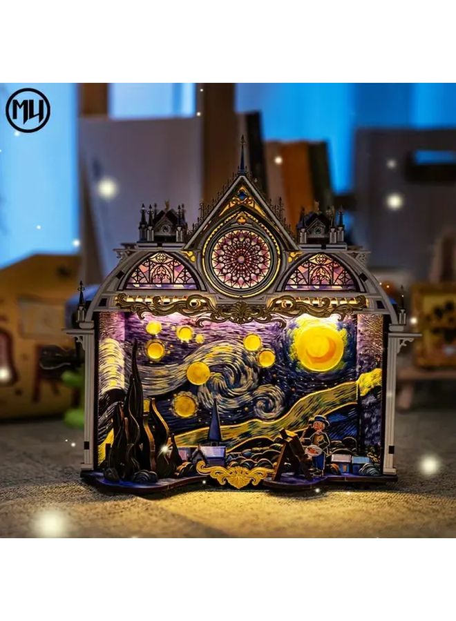 ليلة مرصعة بالنجوم 3D لغز معدني نموذج قابل للحركة عدة يدوية الصنع هدية عيد الميلاد - Image 1